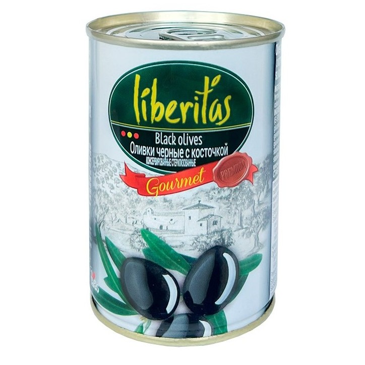 LIBERITAS Măsline negre cu sâmbure (240-260) 280 gr