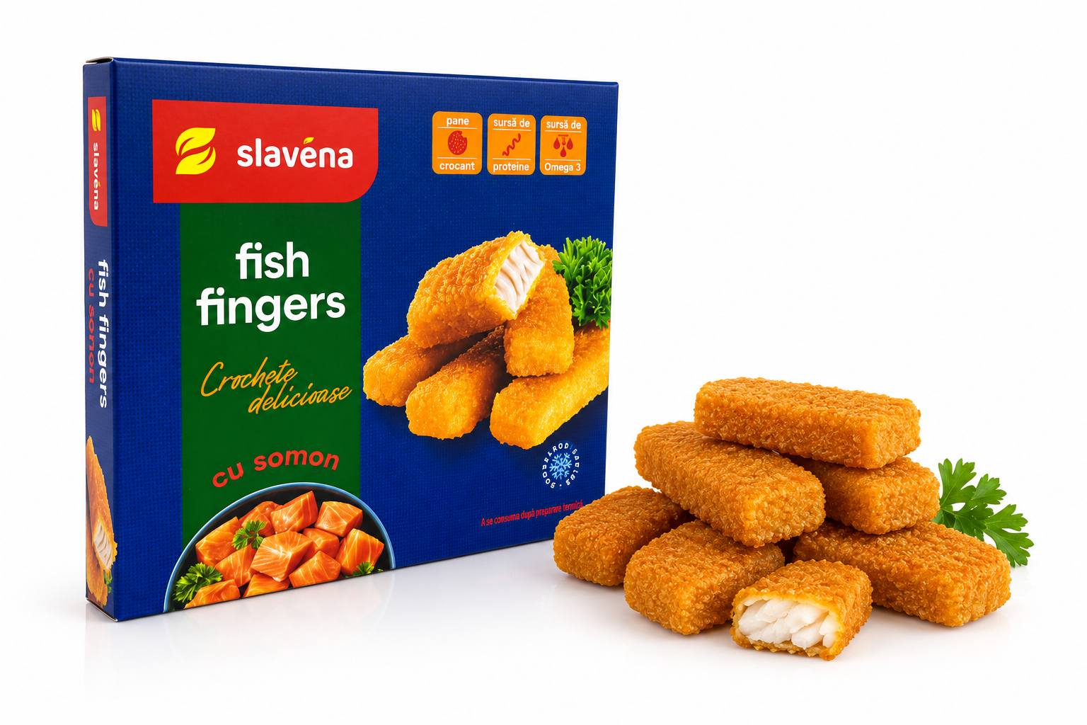 SLAVENA Bastonase din peste pane 500g