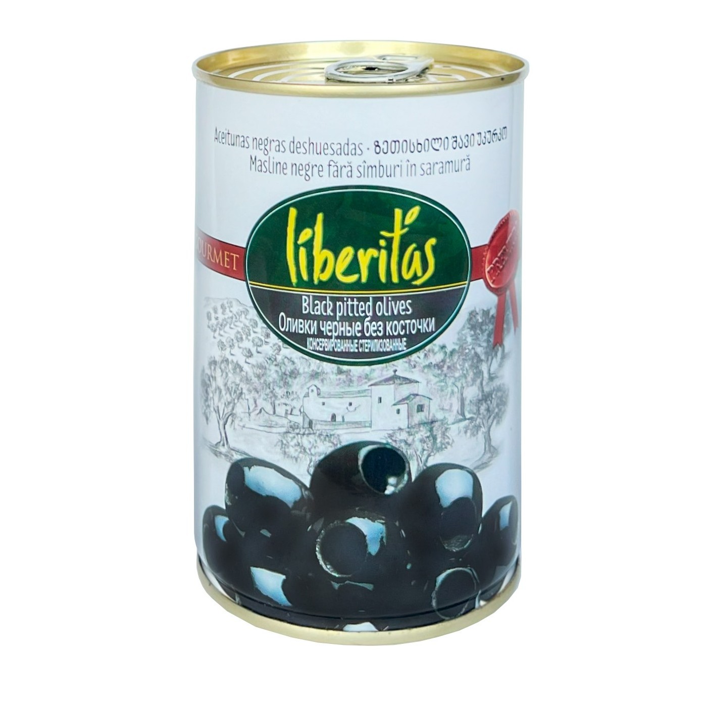 LIBERITAS Măsline negre fara sâmbure (180-220) 425 gr