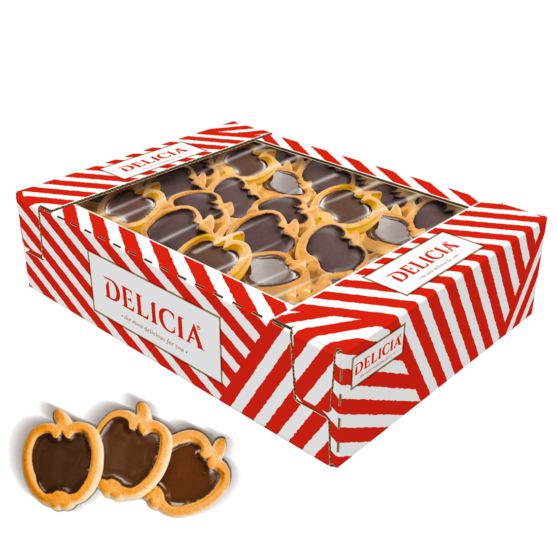 DELICIA Biscuiți "Raiskie iablociki" cacao (tv-box) 400 g