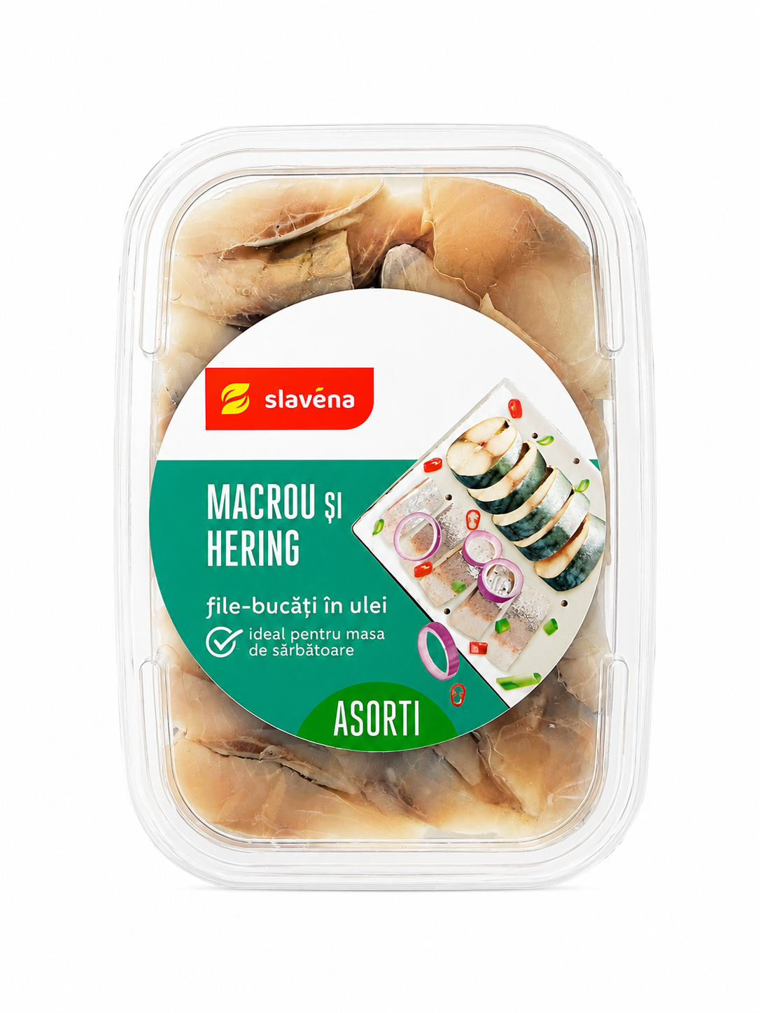 Asorti din macrou și hering în ulei 250 g