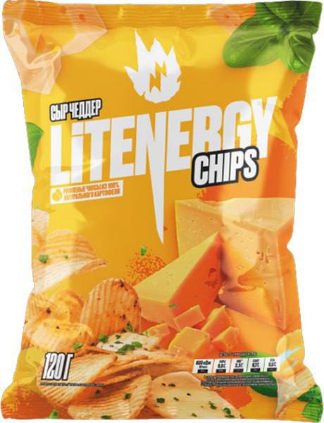LIT ENERGY Chipsuri CAȘCAVAL CHEDDAR 120 g