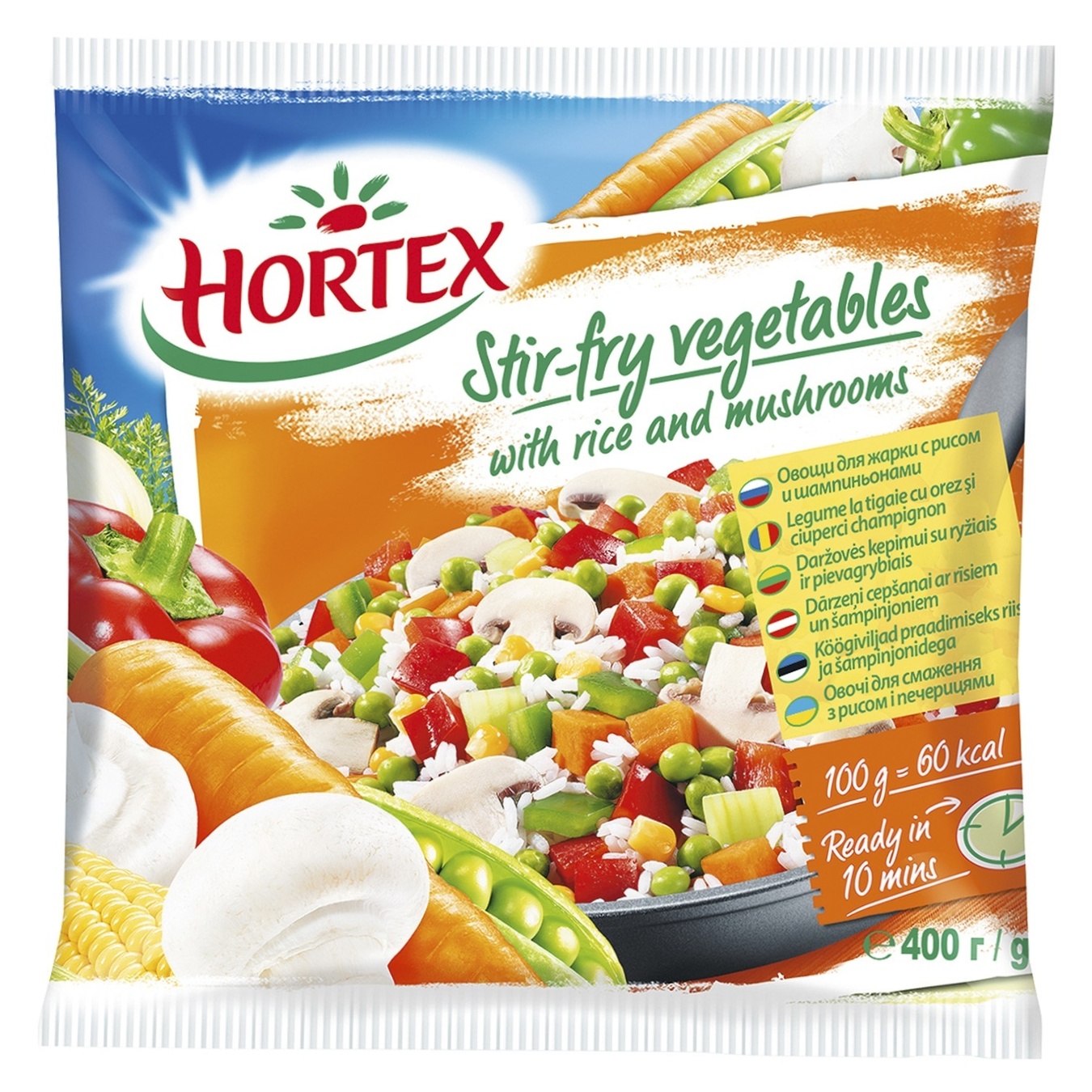 HORTEX Legume cu orez/ciuperci 400 g 