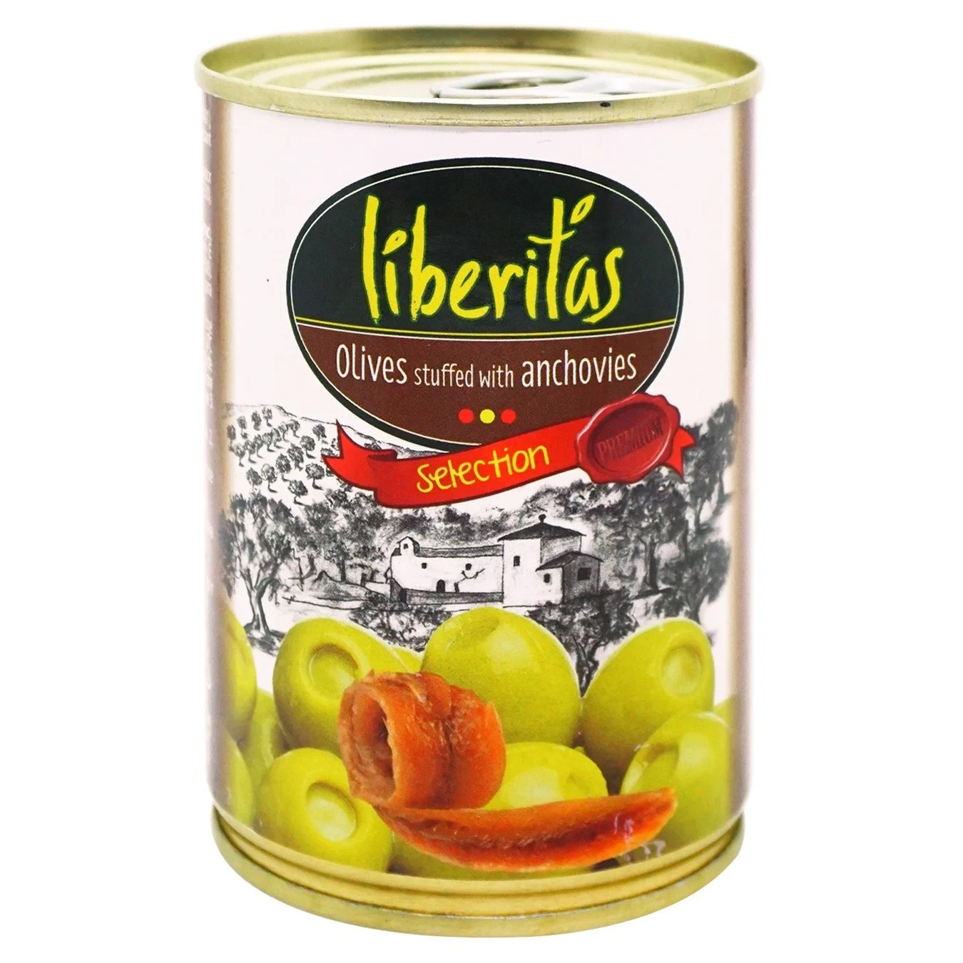 LIBERITAS Măsline verzi cu hamsii (240-260) 280 gr