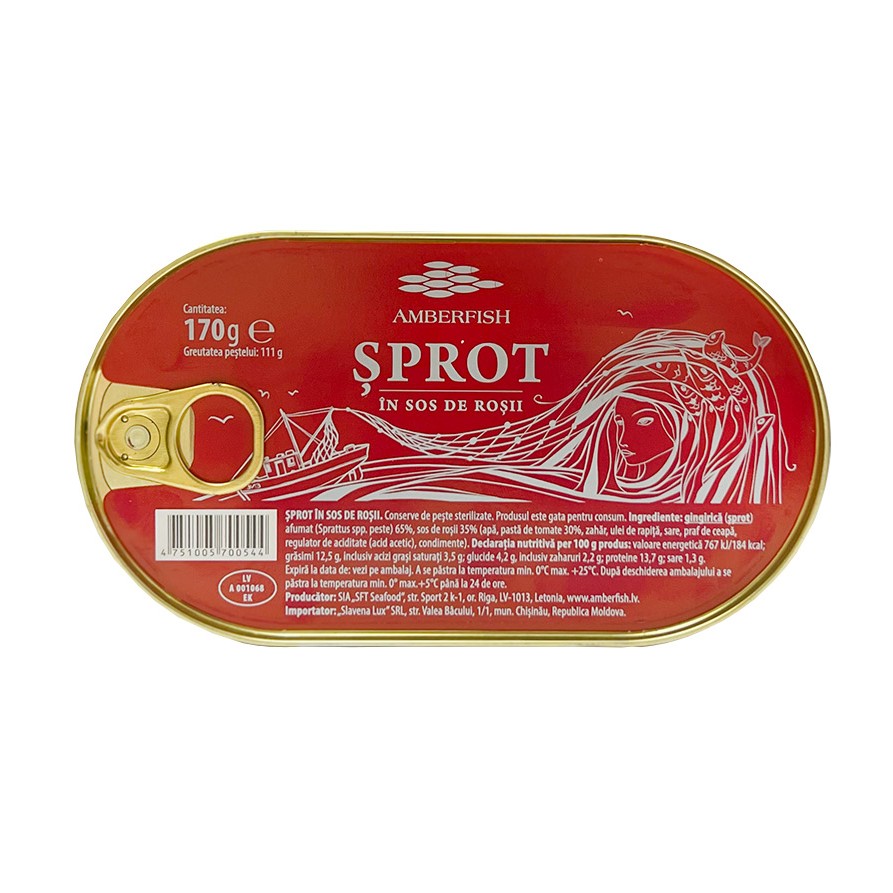 AMBERFISH Şprot în sos de tomate 170 g
