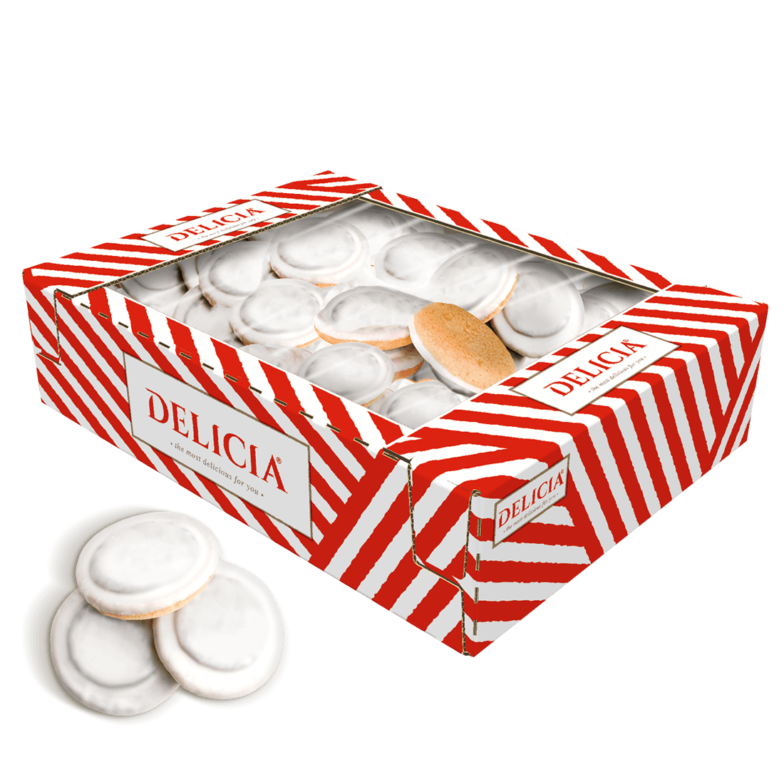 DELICIA Biscuiți in glazură de lapte cu gust de vișină 1 kg