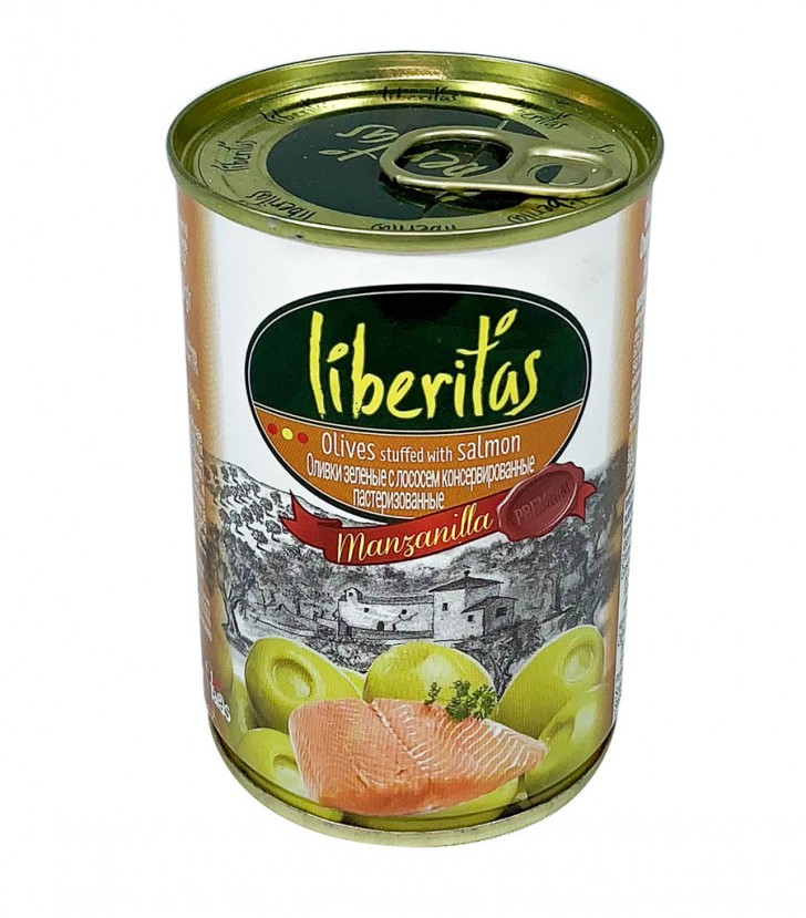 LIBERITAS Măsline verzi cu somon (240-260) 280 gr