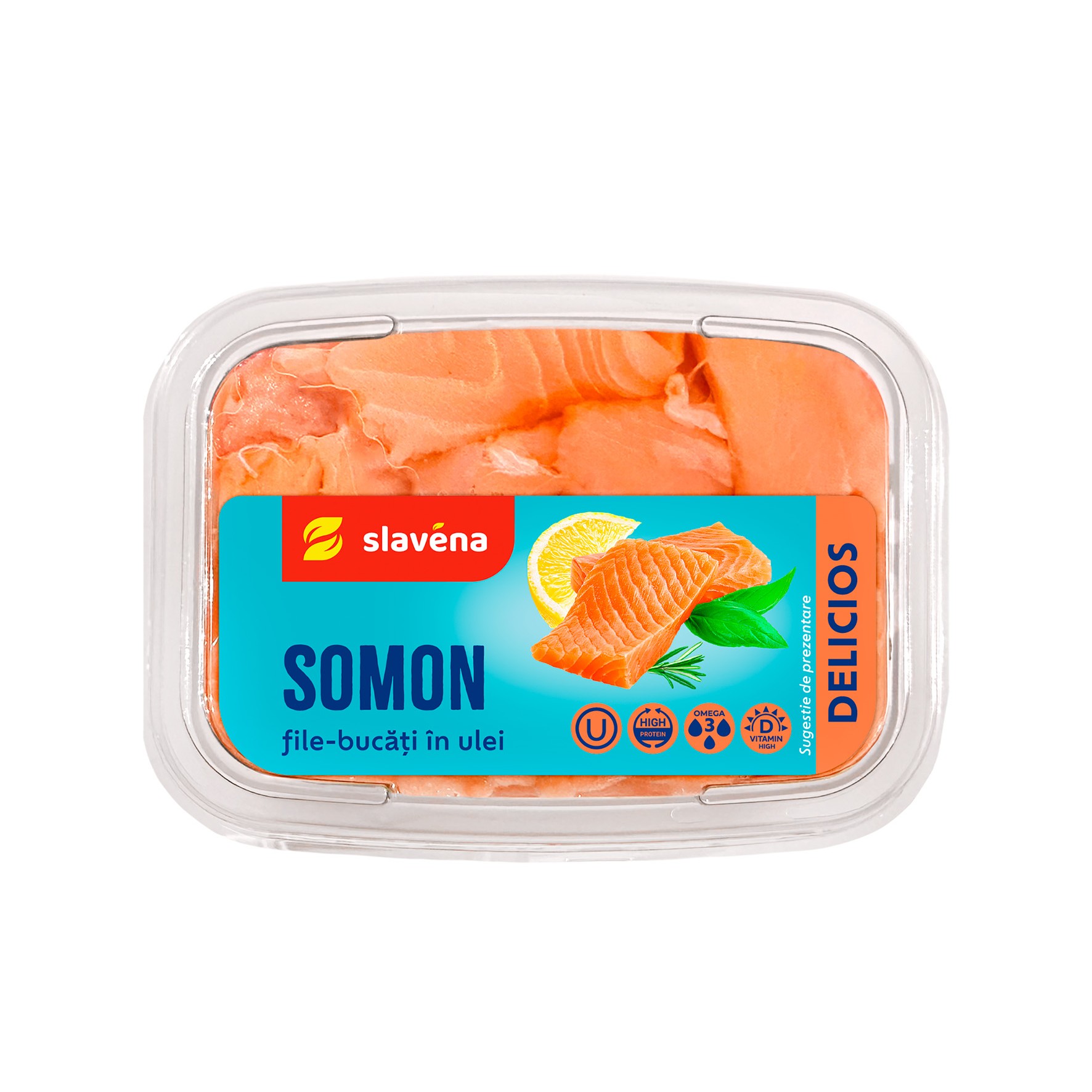 Somon bucăți în ulei 200g