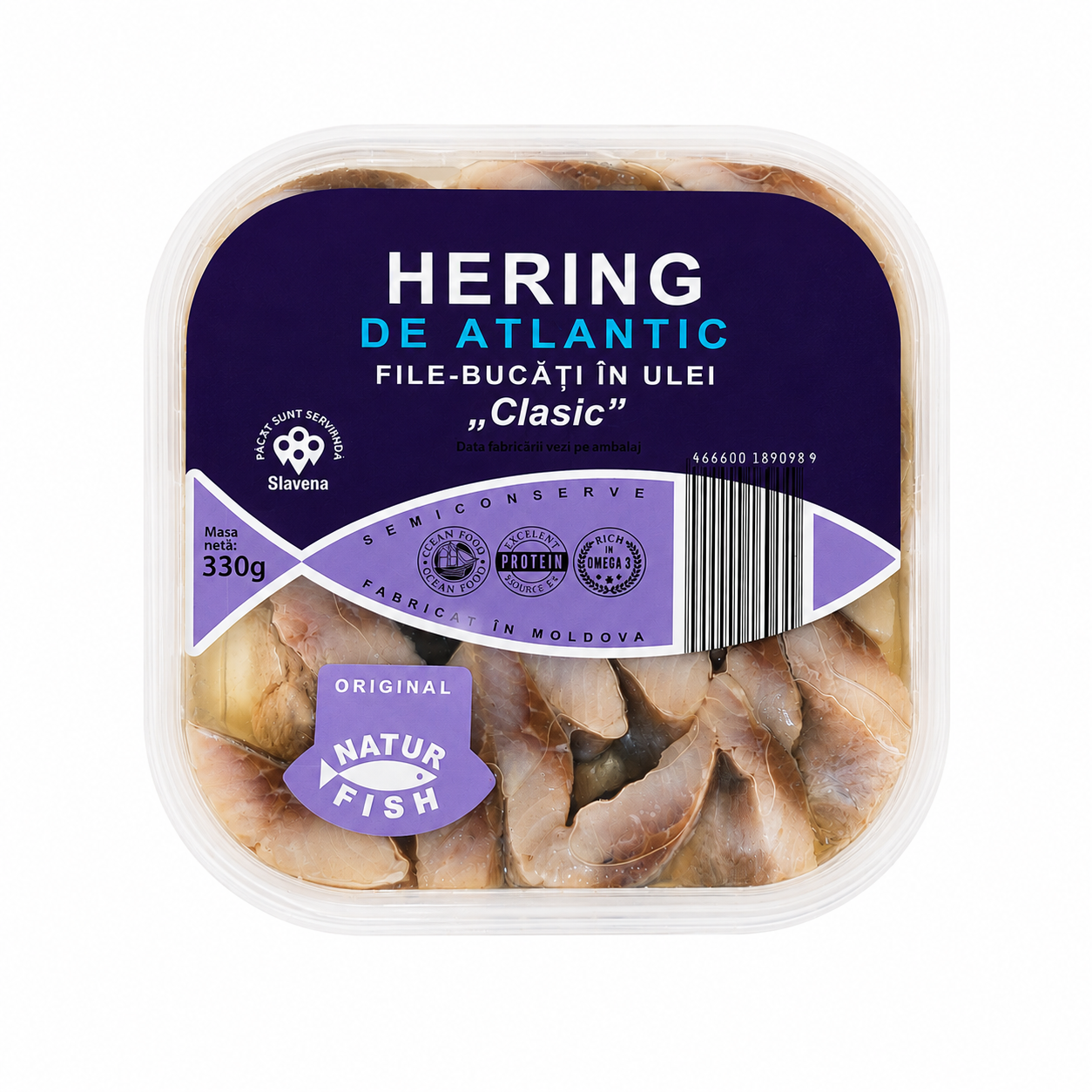 Hering de atlantic file bucăți în ulei "Classic" 330 g Natur Fish