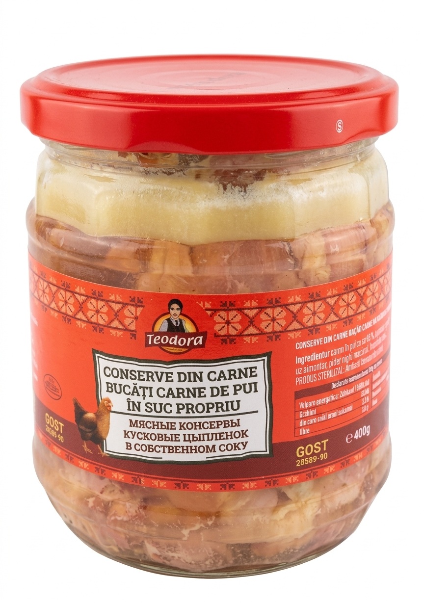 Carne de pui in suc propriu GOST b/s 400g