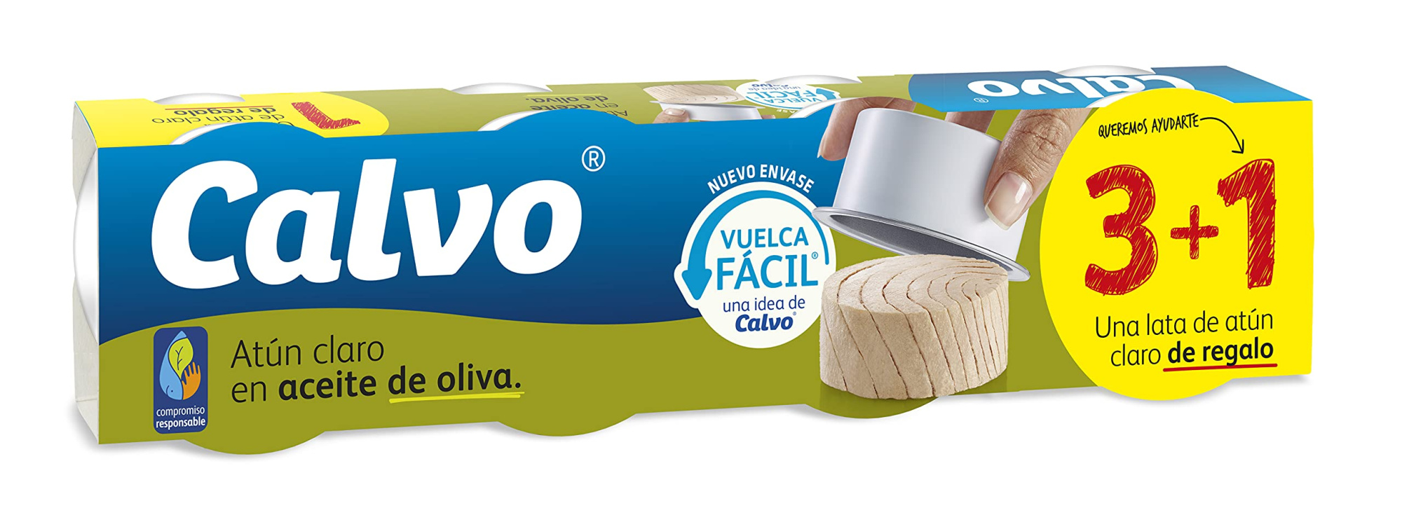 CALVO Ton in ulei de olive 3+1x65g