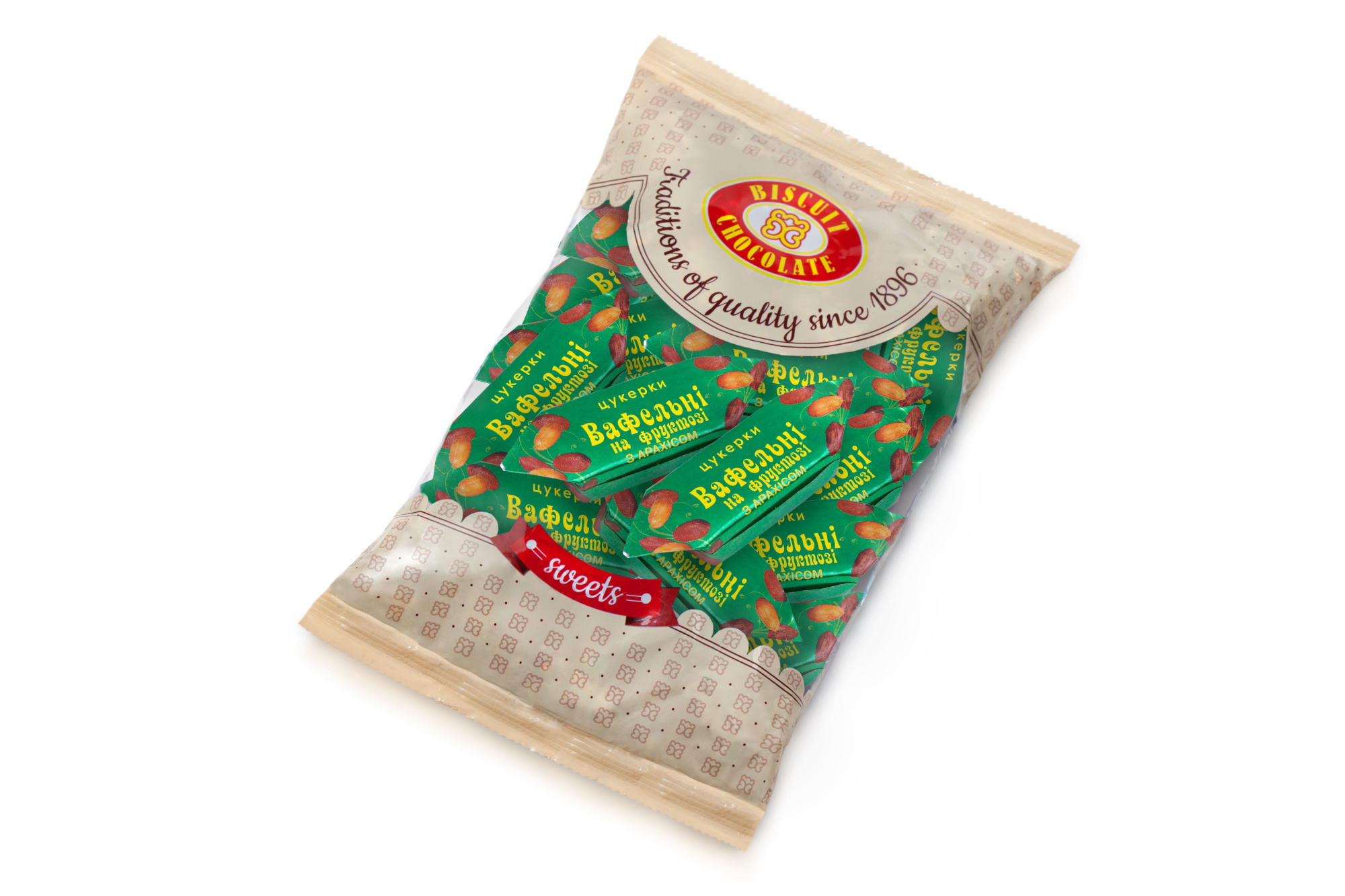 BISCUIT CHOCOLATE Bomboane "De napolitane cu fructoză" cu arahide 200 g