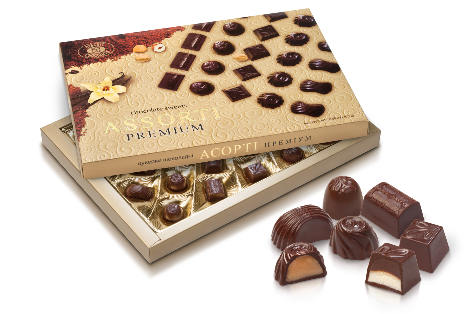 BISCUIT CHOCOLATE Bomboane de ciocolată "Assorti Premium" 300 g