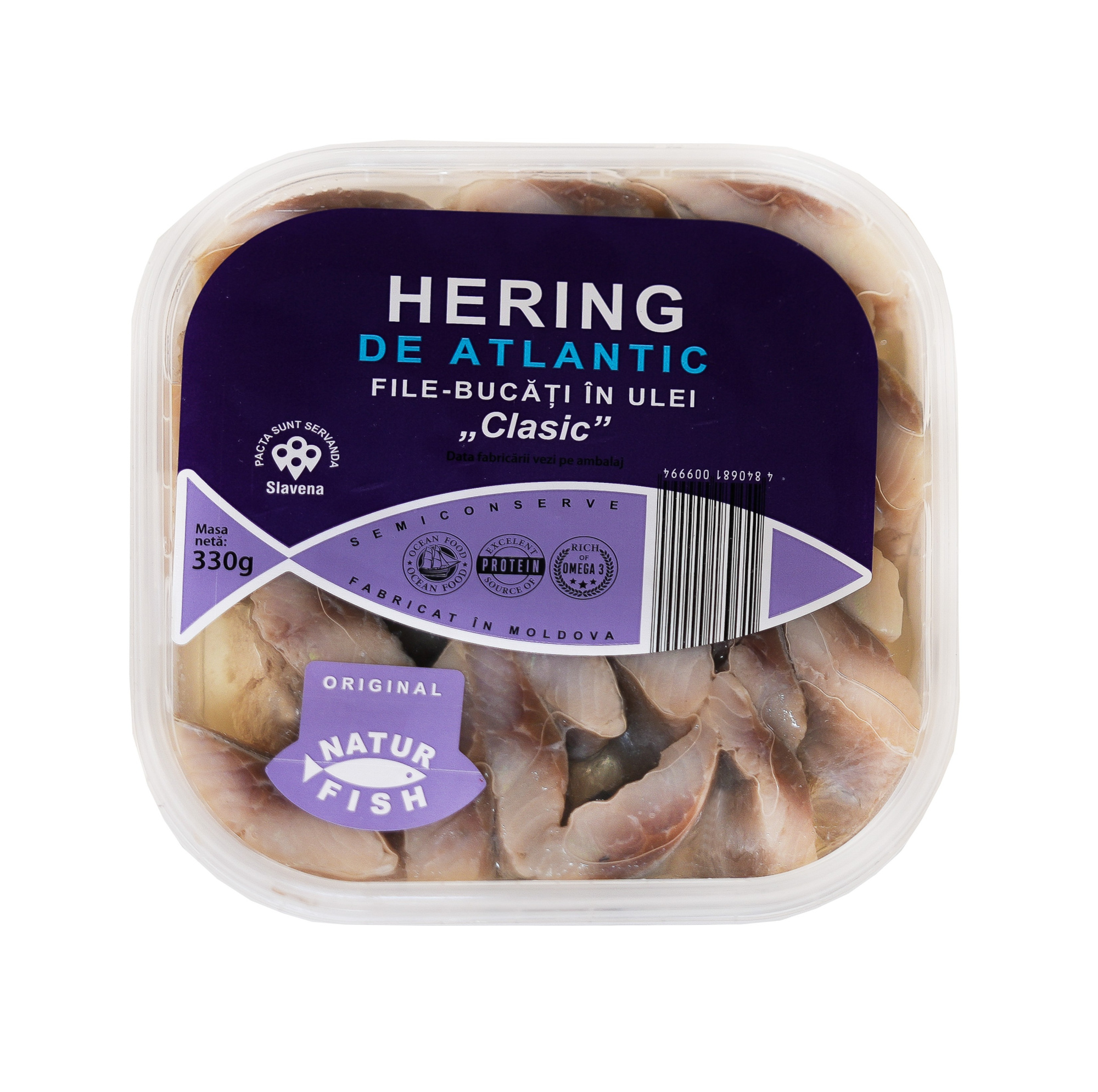 Hering de atlantic file bucăți în ulei "Classic" 330 g Natur Fish