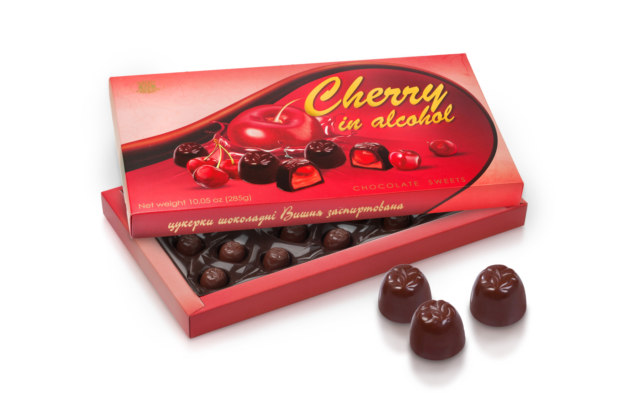 BISCUIT CHOCOLATE Bomboane de ciocolată "Vișină în ciocolată" 190 g