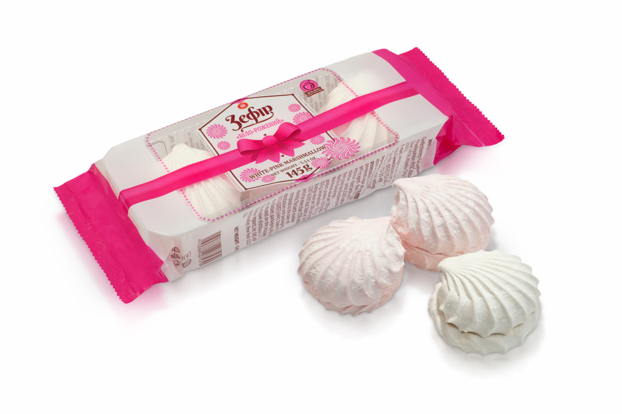 BISCUIT CHOCOLATE Zefir "Alb-Roz" 145 g