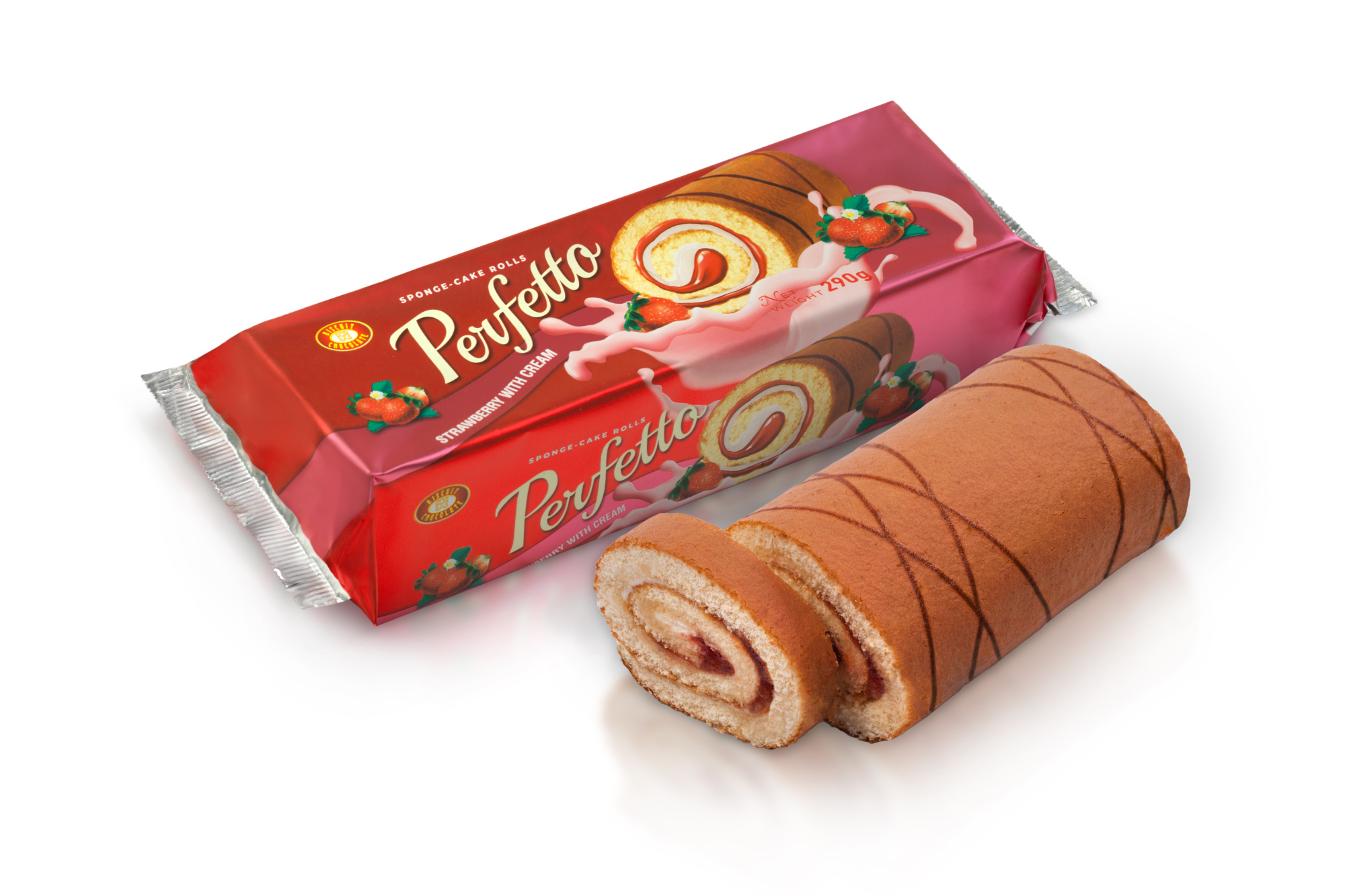 BISCUIT CHOCOLATE Ruladă "PERFETTO" capșuni-frișcă 290 g