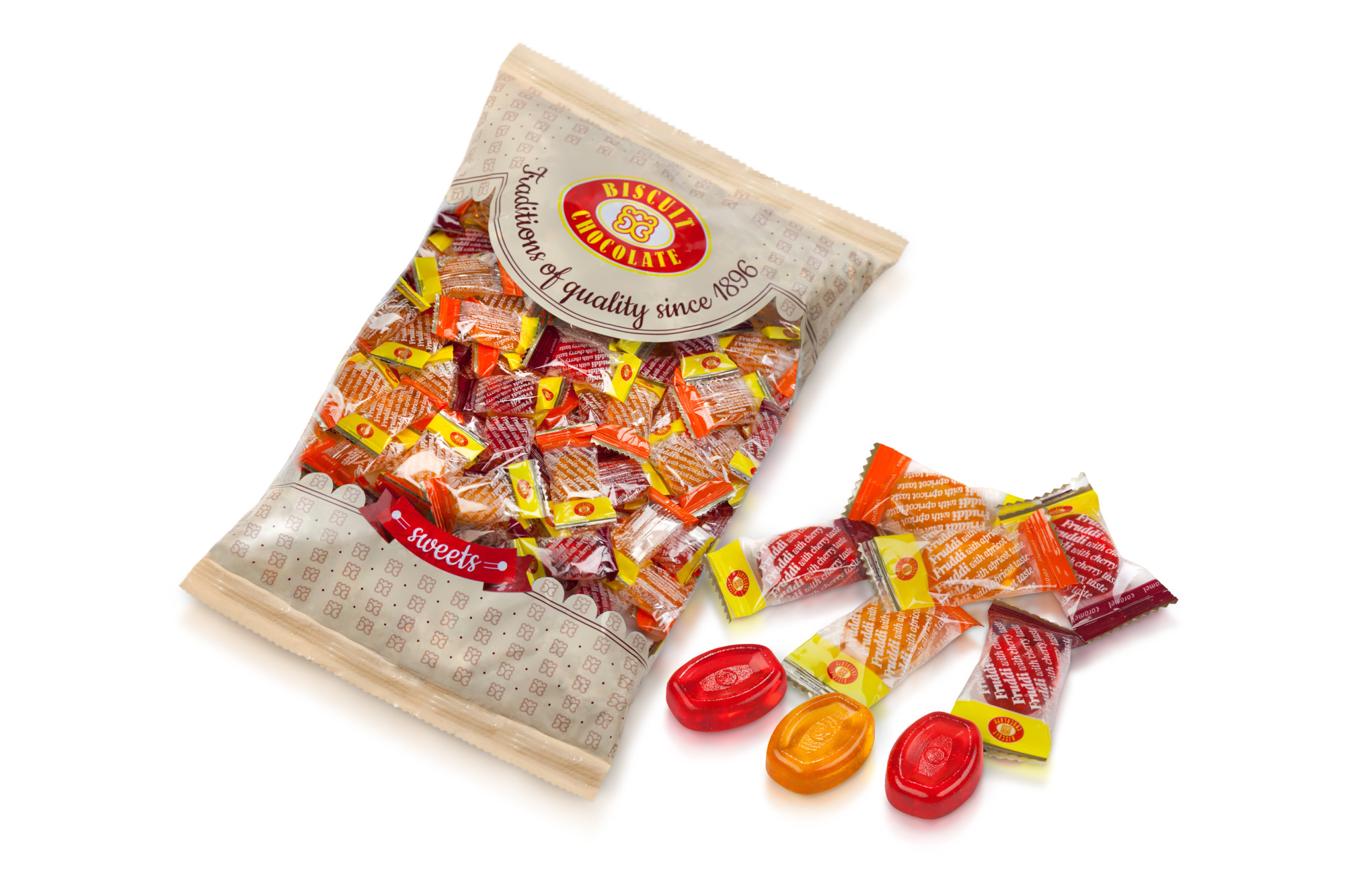 BISCUIT CHOCOLATE Caramelă "Frudi-mix" vișină-caise 200 g