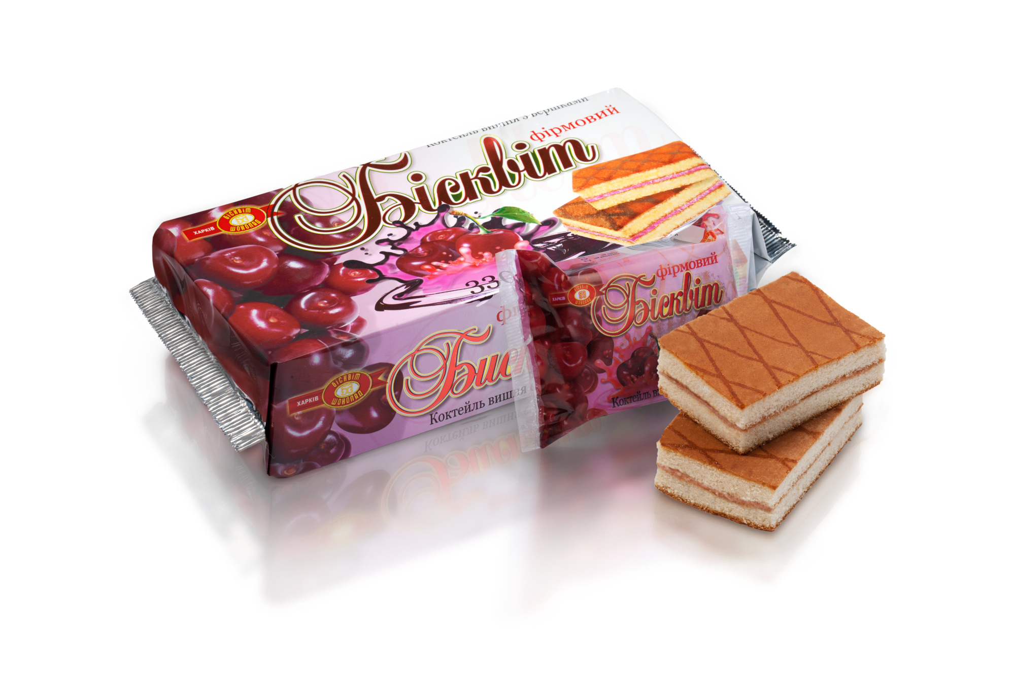 BISCUIT CHOCOLATE Pandișpan "Visine si frisca" 330 g