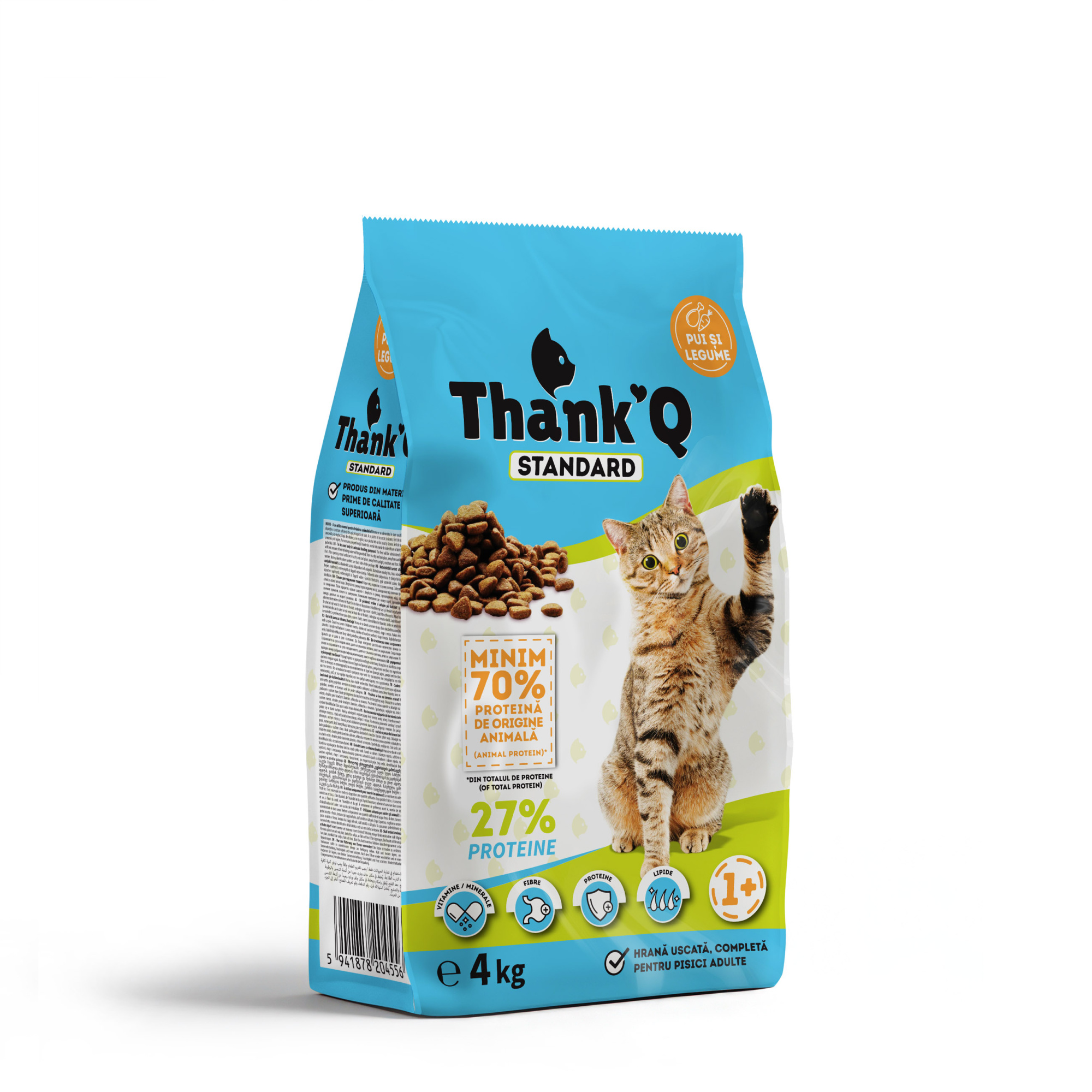 THANK'Q Hrana pentru pisici PUI/LEGUME 4kg 