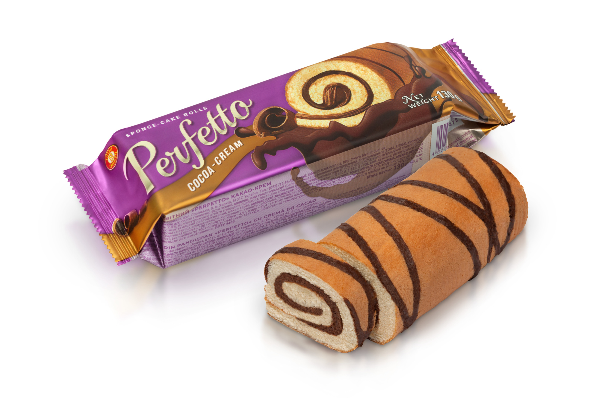 BISCUIT CHOCOLATE Ruladă "PERFETTO" cacao-cream 130 g