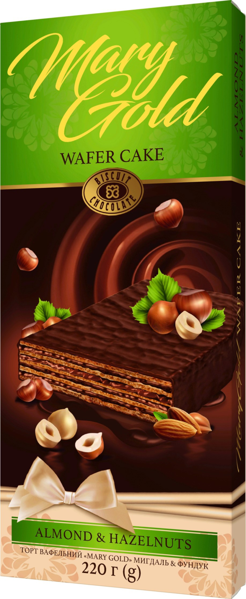 BISCUIT CHOCOLATE Tort de vafe "Mary Gold" migdale-alune 220 g