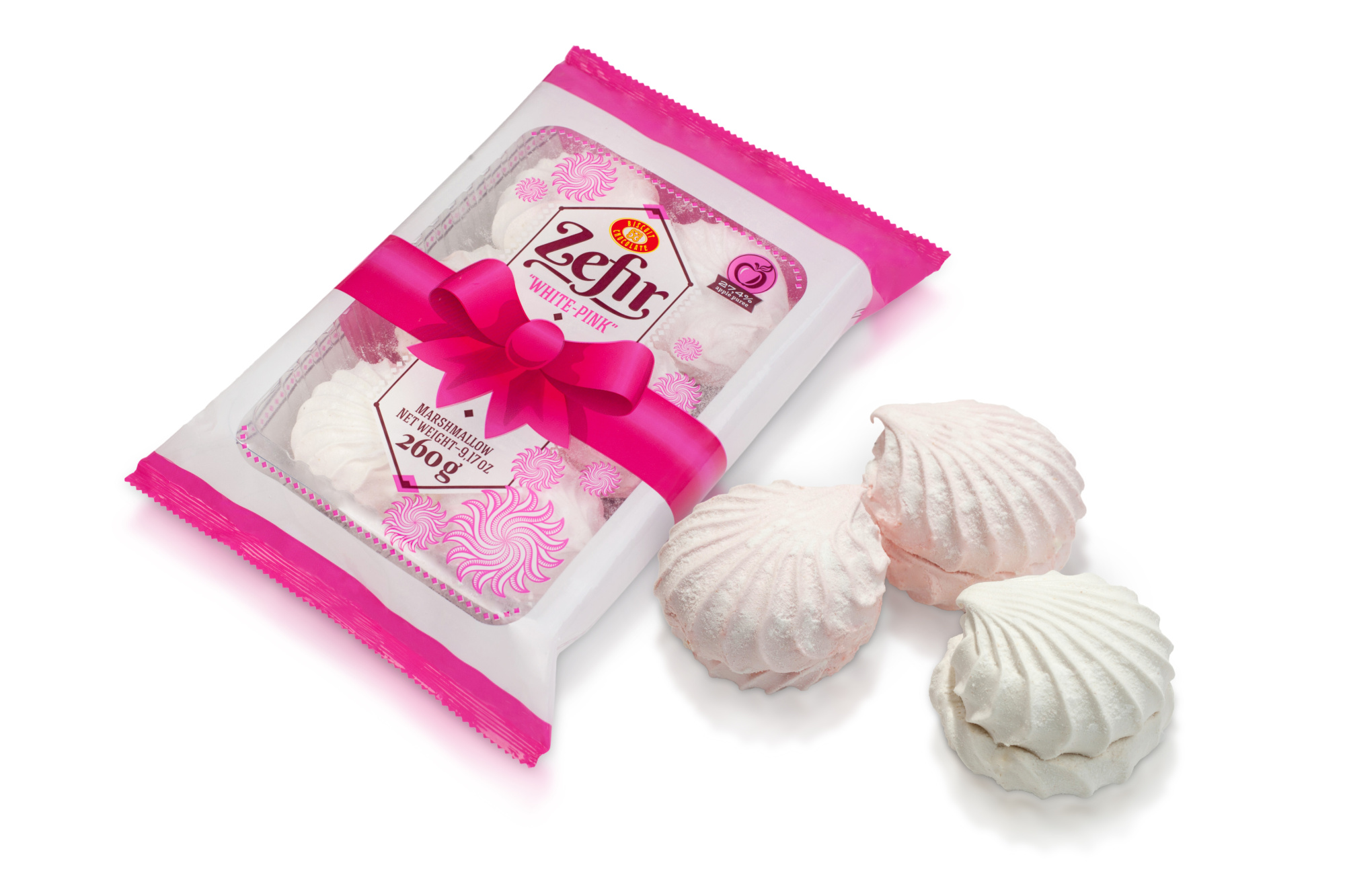 BISCUIT CHOCOLATE Zefir "Alb-Roz" 260 g