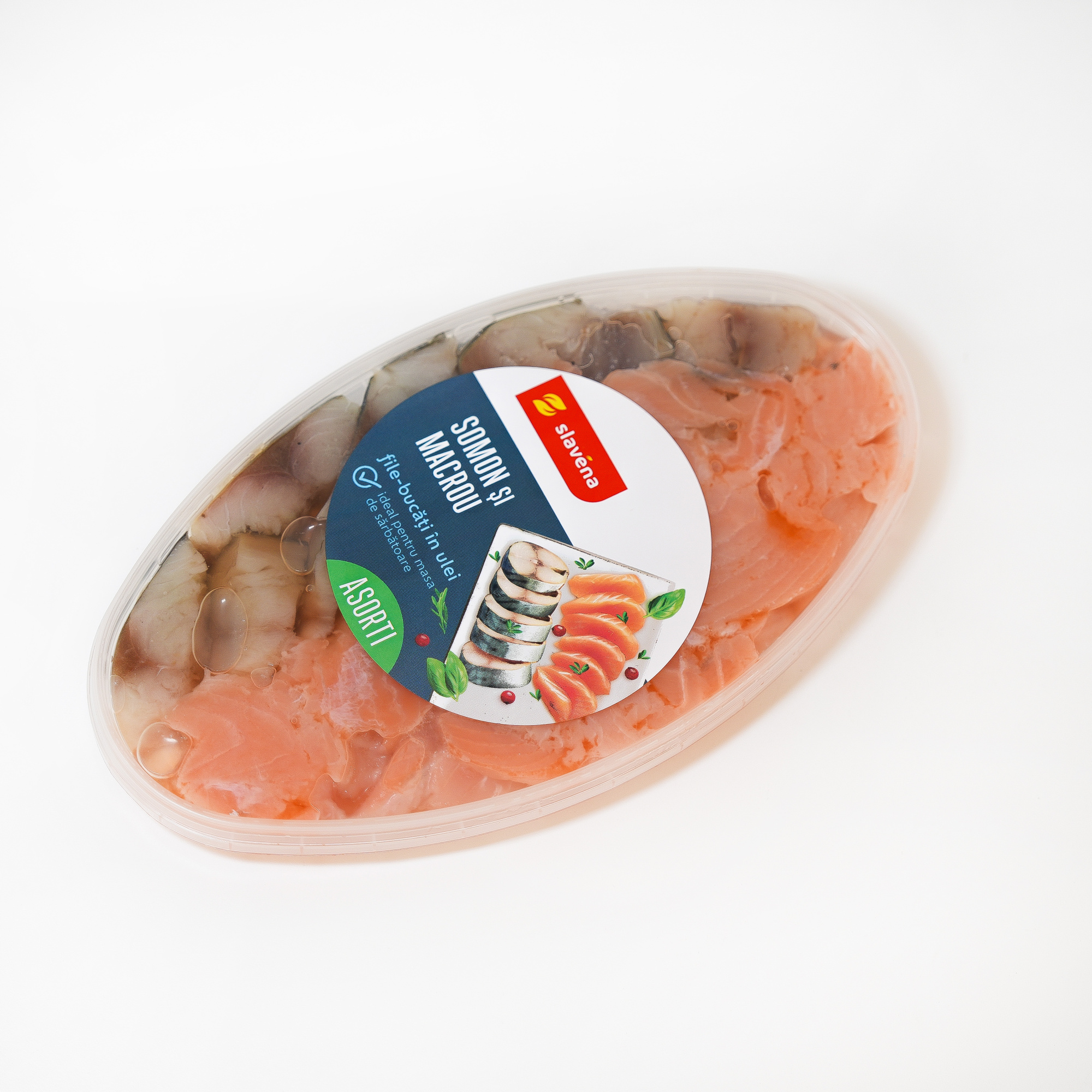 Asorti din somon și macrou în ulei 250 g