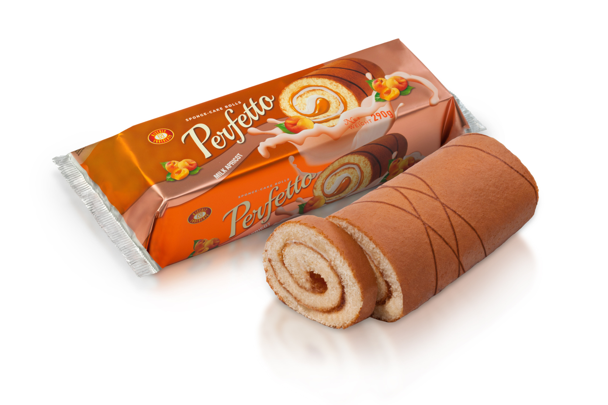 BISCUIT CHOCOLATE Ruladă "PERFETTO" lapte-caise 290 g