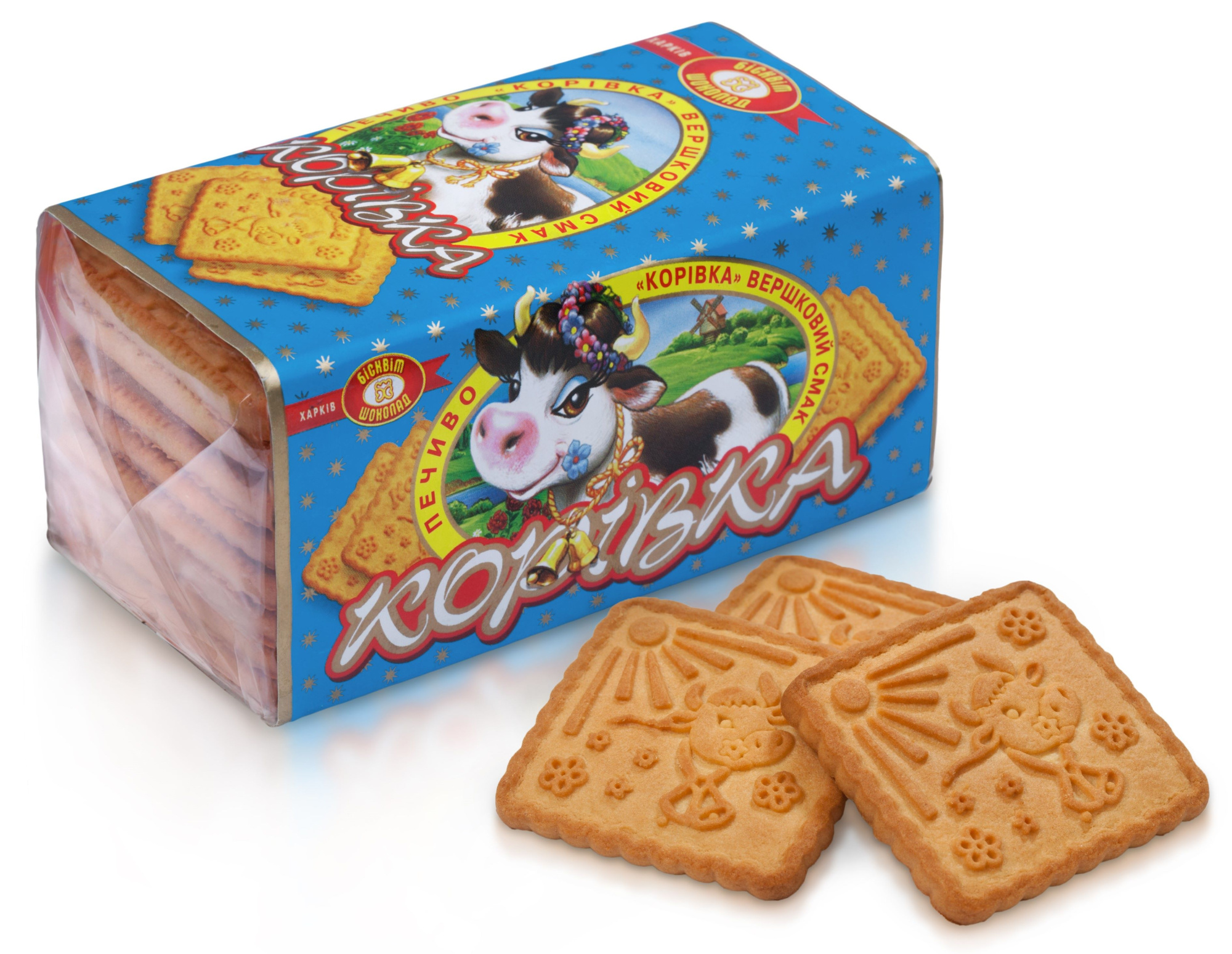 BISCUIT CHOCOLATE Biscuiți "Korovka" cu gust de frișcă 180 g